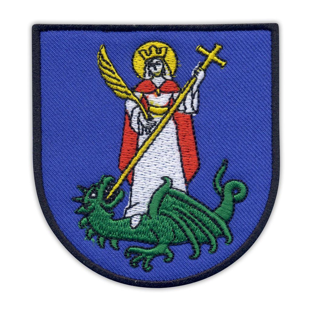 Patchion Coat of arms of the city of Nowy Sacz - new version - Iron-on / Heat Seal Backing - Embroidered Patch/Badge/Emblem