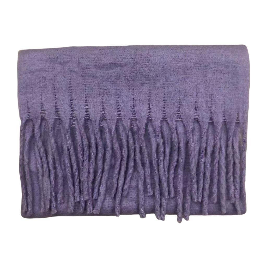 Solid Color Mohair Loop Yarn Scarf Women's Autumn and Winter New High-end Versatile Warm Scarf Shawl Dual-purpose