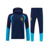 Men Women Long Hooded Windbreaker Training Suit Football Warm-Up Jacket Set Sportswear Soccer Practice Running Gym
