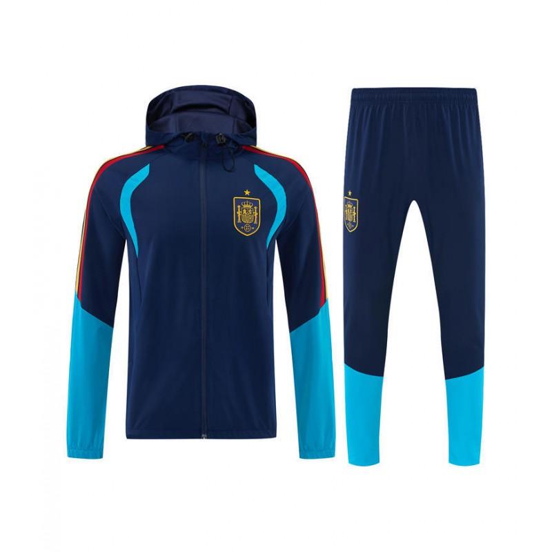 Men Women Long Hooded Windbreaker Training Suit Football Warm-Up Jacket Set Sportswear Soccer Practice Running Gym