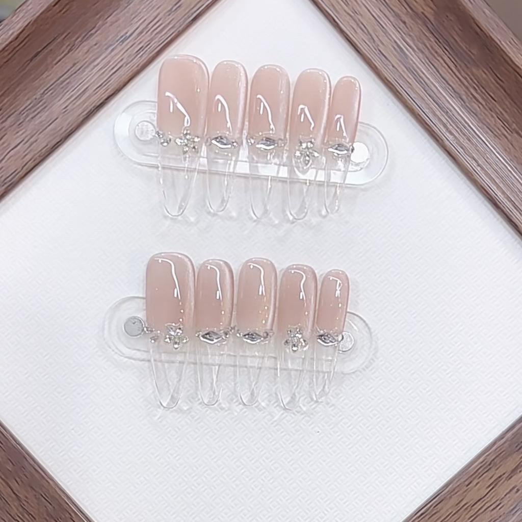 Handmade Phototherapy Wear Armor Ice Crystals: Tear-long Thin Dog and Cat Eyes Finished Manicure Patch