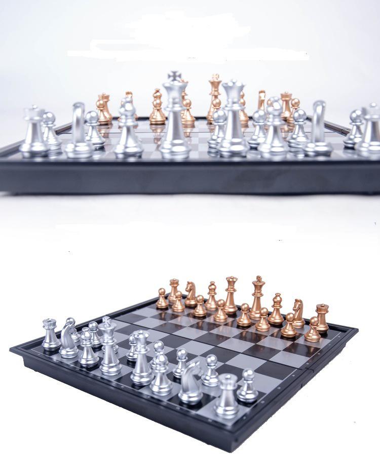 Магнитный складной шахматный набор UB Union 'Золото и серебро' - Пластиковая настольная игрушка для досуга, Идеальный подарок для студента