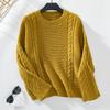 Autumn and Winter Women's Sweater Plus Size Casual Twist Knit Sweater Solid Colour Pullover Sweater