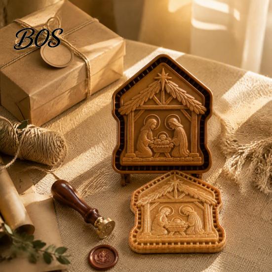 Church Event Supplies Christmas Mini Pie Mold, Festive Faith Inspired Dough Press And Cookie Seasonal Crafts Cutter, Religious Stamp for Baking