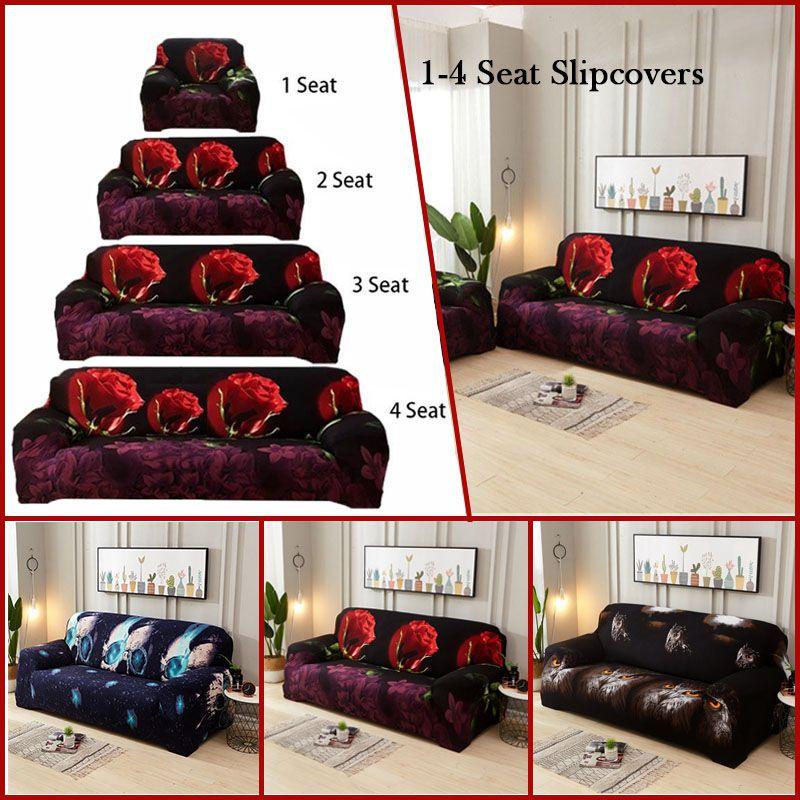 Easy To Clean 1-4 Seats Stretchy Sofa Slipcovers With Great Elasticity And No Fading