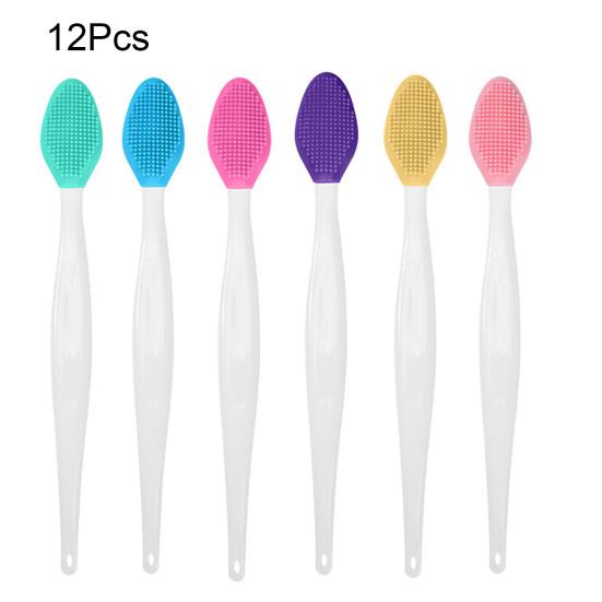 Силиконовая щетка для скрабирования губ, двусторонняя, эксфолиатор для губ для осветления темных