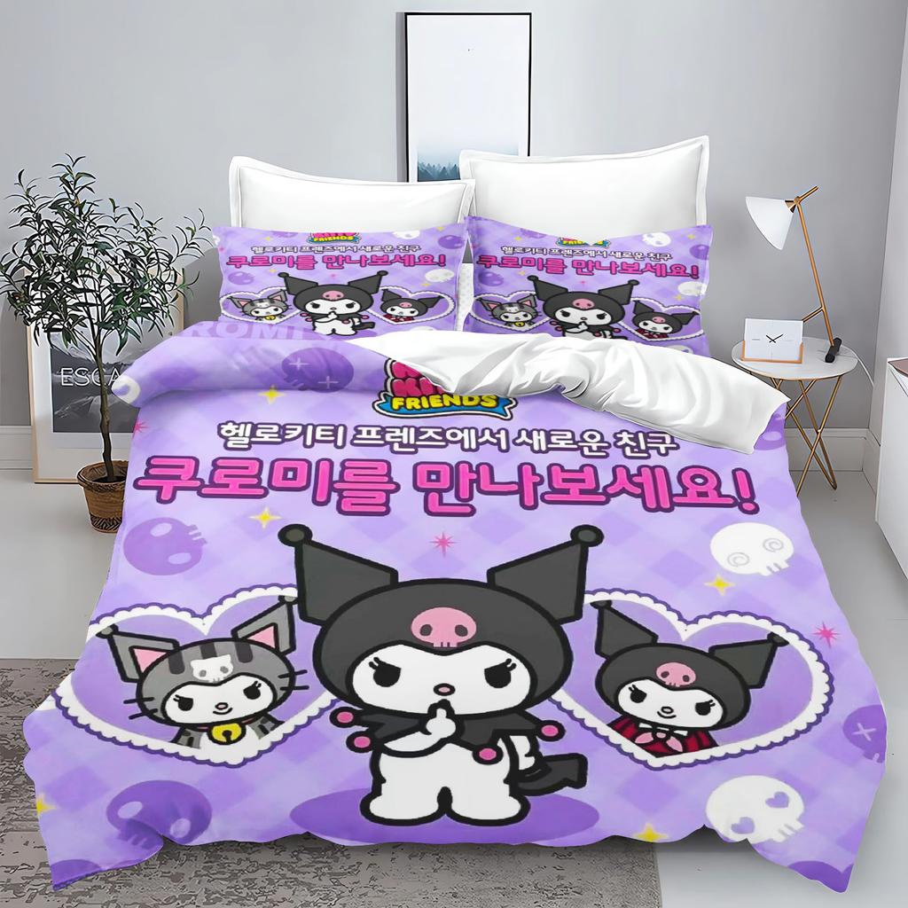 Куроми Моя Мелоди Серия Sanrio Печатный Комплект Постельного Белья для Спальни Пододеяльник Рождественские Подарки Комфорт Мультяшный С Наволочкой