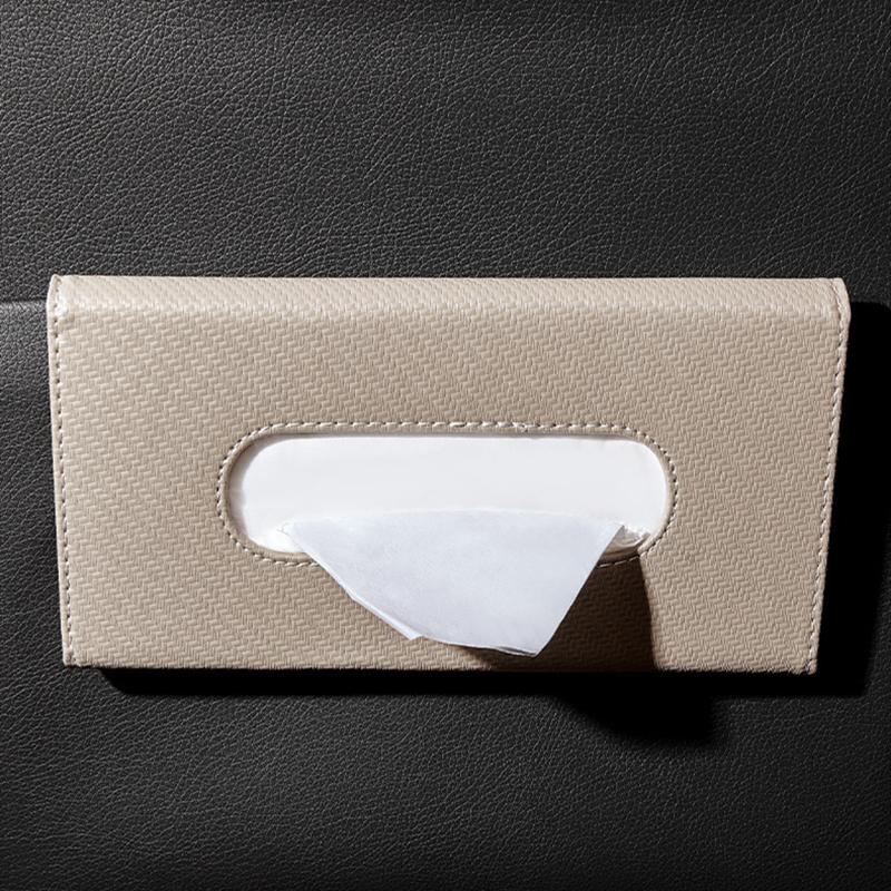 Car Sun Visor Plate Tissue Box Universal Interior Paper Towel Storage Bag Carbon Fiber Sun Visor Tissue Boxes