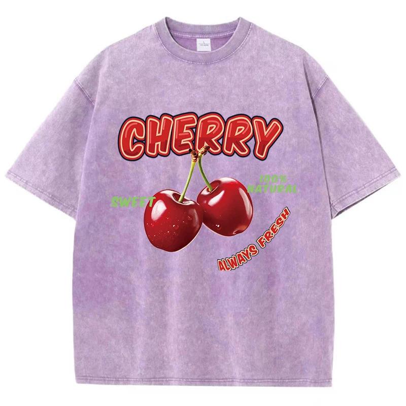 Уличные женские футболки с принтом Sweet Cherry Aways Fresh, с коротким рукавом, из удобного хлопка, оверсайз