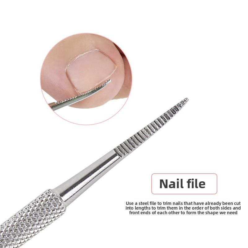 Stainless Steel Dead Skin Fork Double Head Dead Skin Push Inlay Nail Picker Nail Trimmer Nail Groove Inlay Cleaning Tool