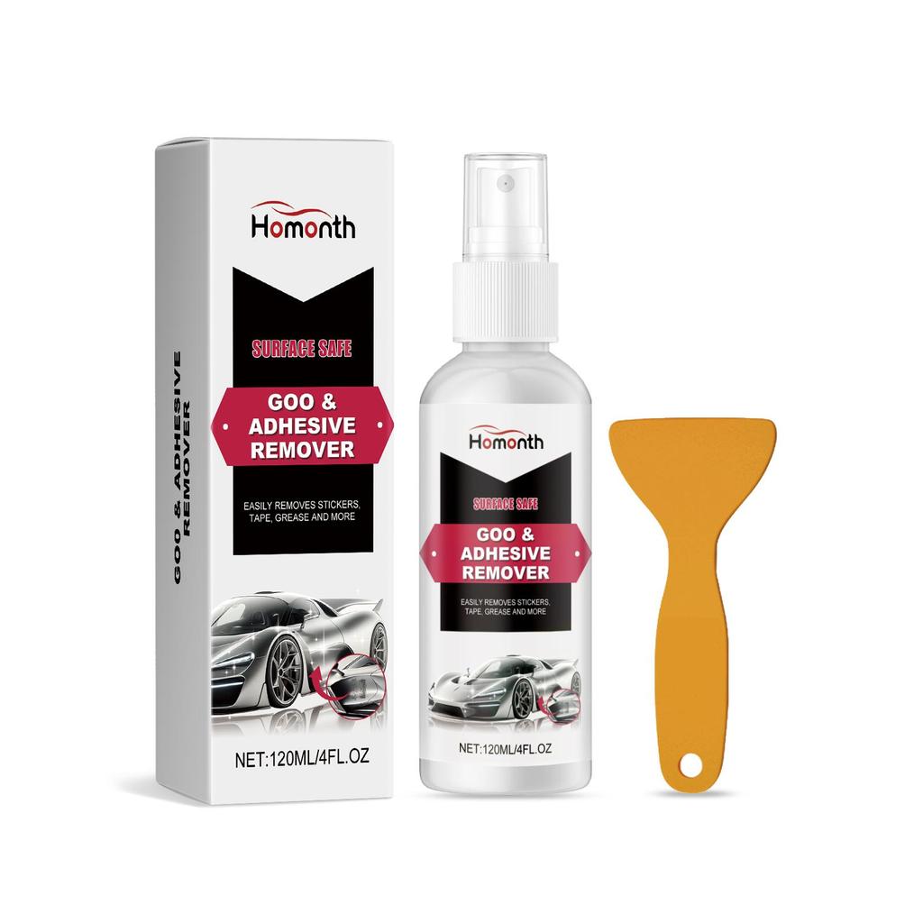 Homonth Car Adhesive Remover Spray For Double Sided Tape And Sticker Residue Multi-Purpose Glue Dissolver For Car Paint Glass 1Set