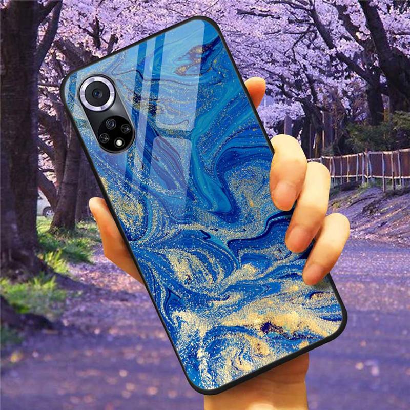 Чехол для Honor 50 Pro Закаленное Стекло Звездный Мрамор Жесткая Задняя Крышка для Телефона Huawei Honor 50 Чехлы Honor50 Защитные