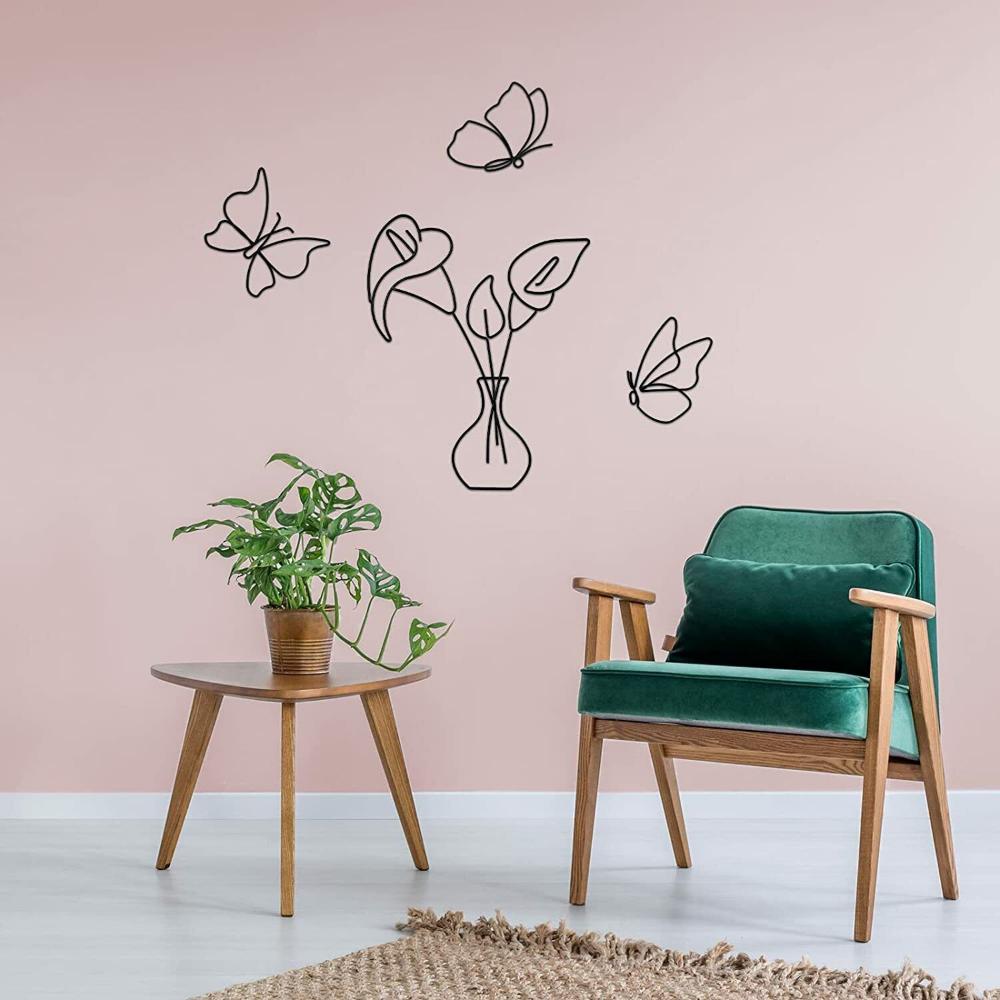 Décoration Murale Papillon En Métal, 4 Pièces, Guirlandes, Art Mural Papillon Four Pieces Butterfly Metal Wall Art Garland Decor