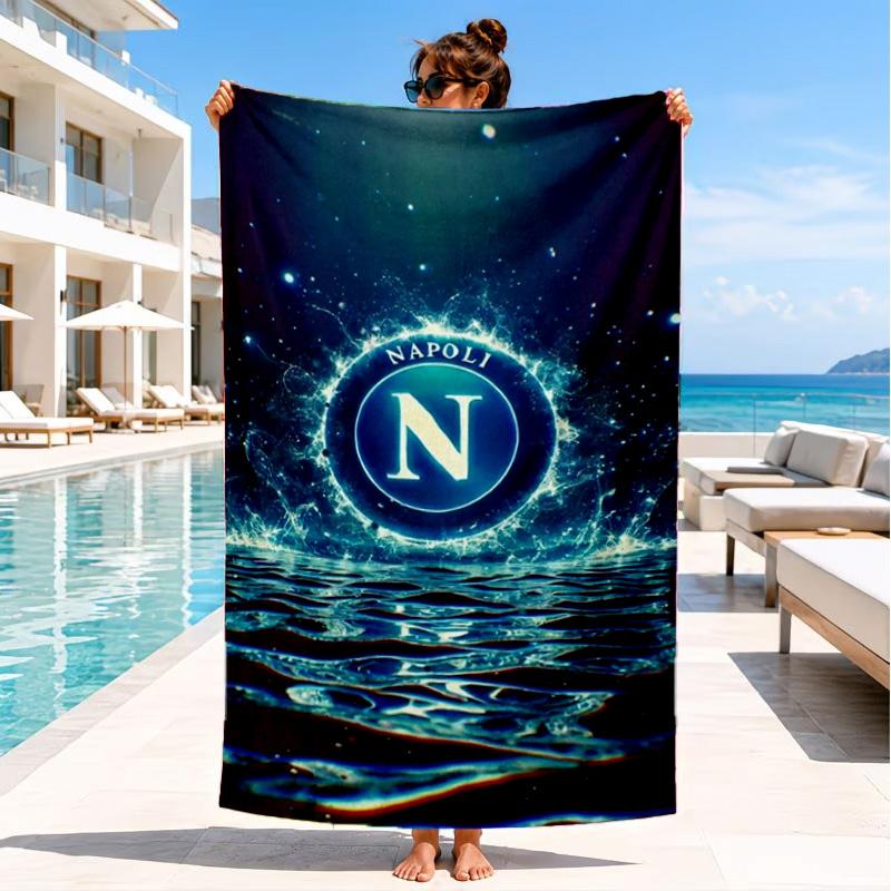 Napoli Football Club Emblem Beach Towel, Quick-drying, Easy to Care for, Suitable for Both Fitness and Beach Vacations,Sports Essential