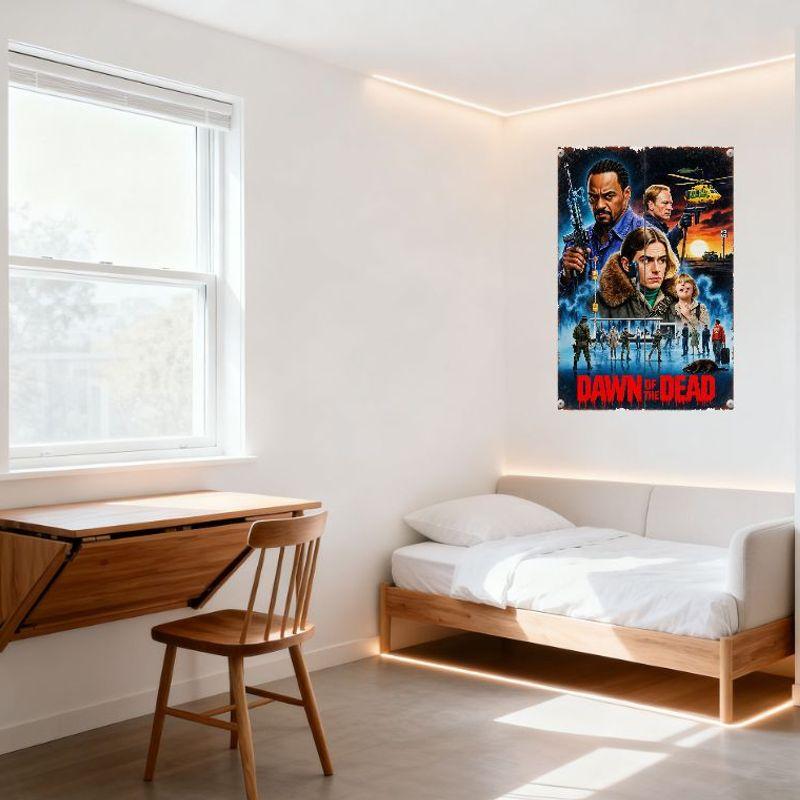Рассвет мертвецов Винтажный Потертый Киноплакат Металлическая Жестяная Вывеска, Декор Стены Апокалипсиса Зомби для Дома Бара Мужской Комнаты Кафе Ресторана
