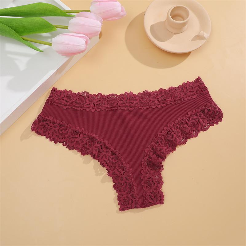 FINETOO Хлопковые бесшовные кружевные трусики для женщин, сексуальные трусики, удобное нижнее белье, женские стринги с цветочным принтом