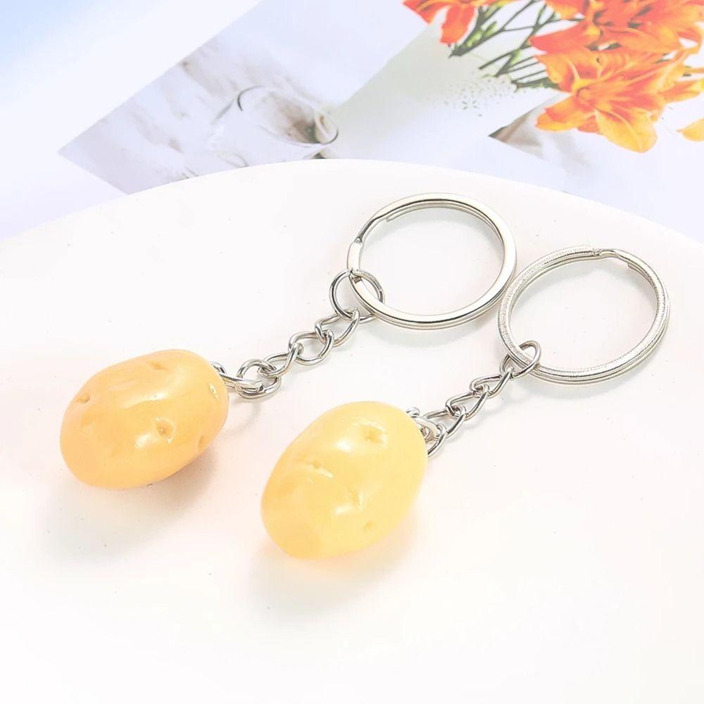 Simulation Mangosteen Model Pendant Mangosteen Food Keychain Simulation Potato Keychain Couple
