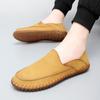 Fashion Outdoor Men Comfortable Soft Soled Non Slip Casual Handmade Shoes Fashion Brand Men Breathable and Wear-resistant Driving Shoes