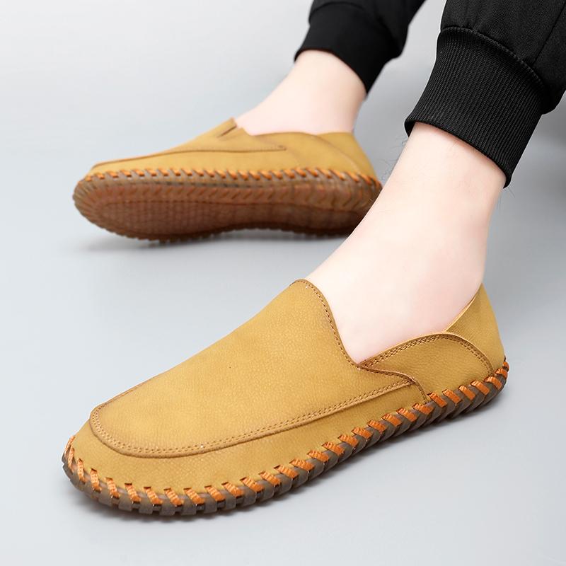 Fashion Outdoor Men Comfortable Soft Soled Non Slip Casual Handmade Shoes Fashion Brand Men Breathable and Wear-resistant Driving Shoes