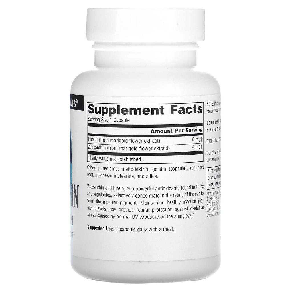 Source Naturals Зеаксантин с лютеином, 10 мг, 60 капсул