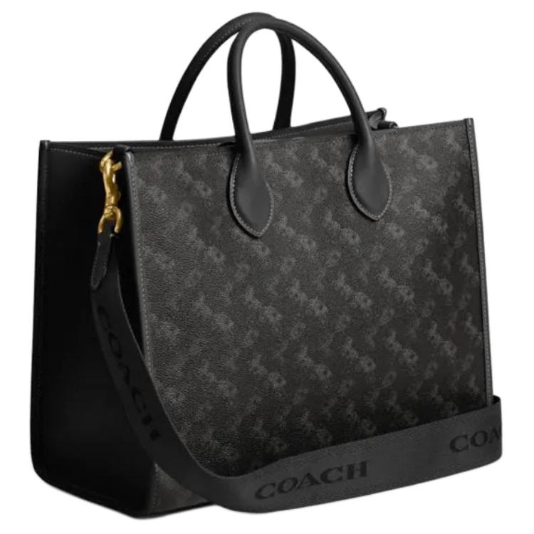 Coach Ace 35 Logo Print Tote Bag Women tote Truffle Black CS252-B4SI1