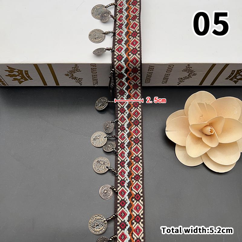 Тканая жаккардовая лента кружево кисточки бахрома геометрический рисунок для бретелей одежды аксессуар тканевые принадлежности DIY шитье 1 ярд