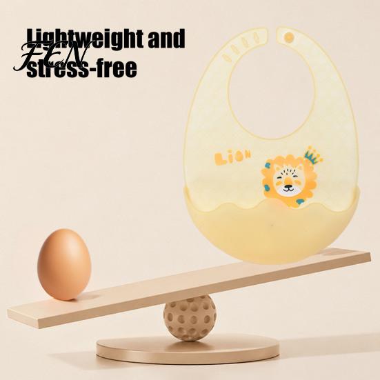 Babies Feeding Bib Silicone Baby with Food Catcher Pocket, Waterproof Lightweight Bibs Bib, Foldable Adjustable for Infant Toddler Supplies