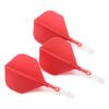 CUESOUL Integrated Dart Flights Shafts Mix Big Standard Shape Red Flight Clear Shaft Size S Two-Tone 2-Material CS-AK57DB2S