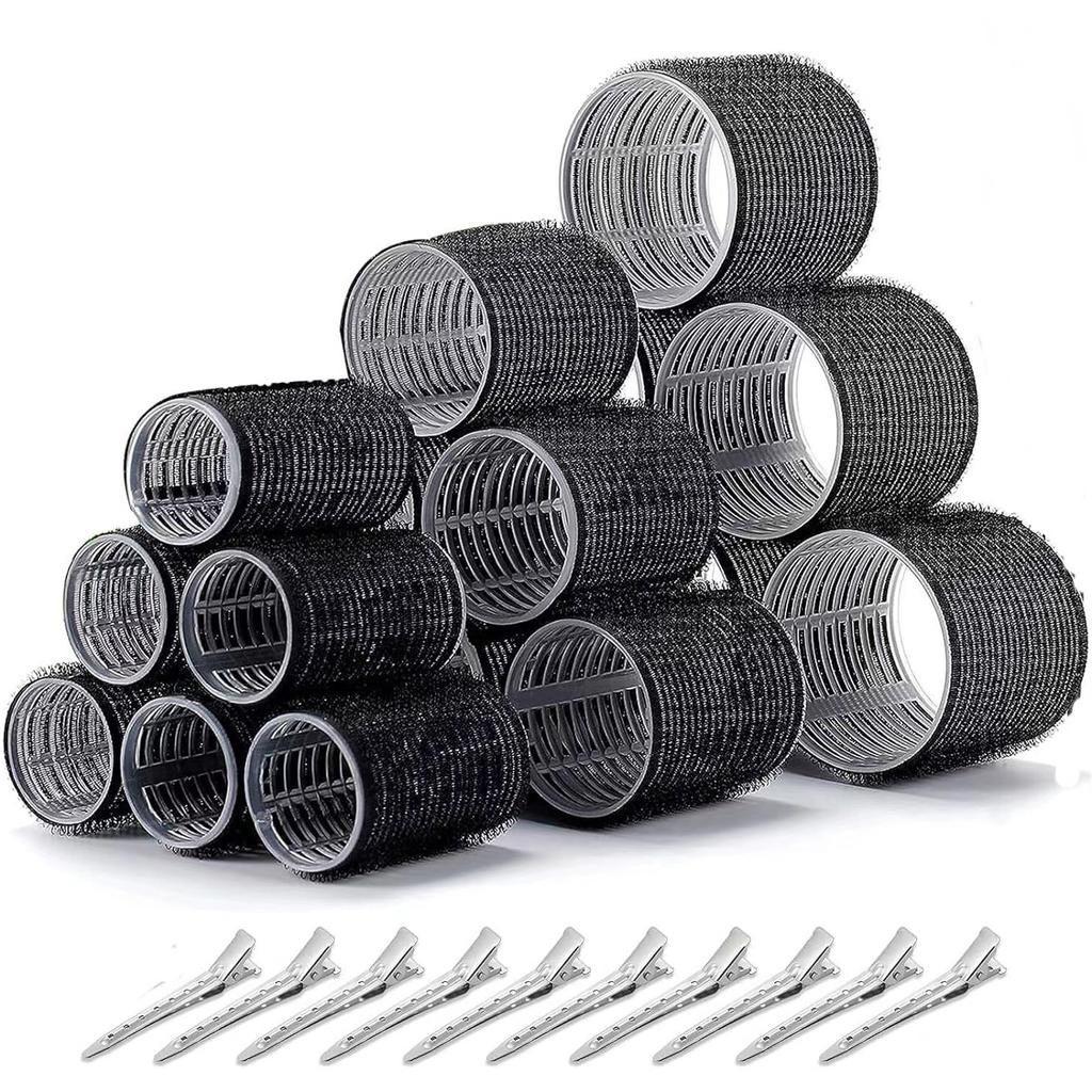 28pcs/set Self-Grip Hair Rollers Heatless Hair Curlers No Heat Hair Bangs Volume Self-adhesive Hook Curlers DIY Styling Tools