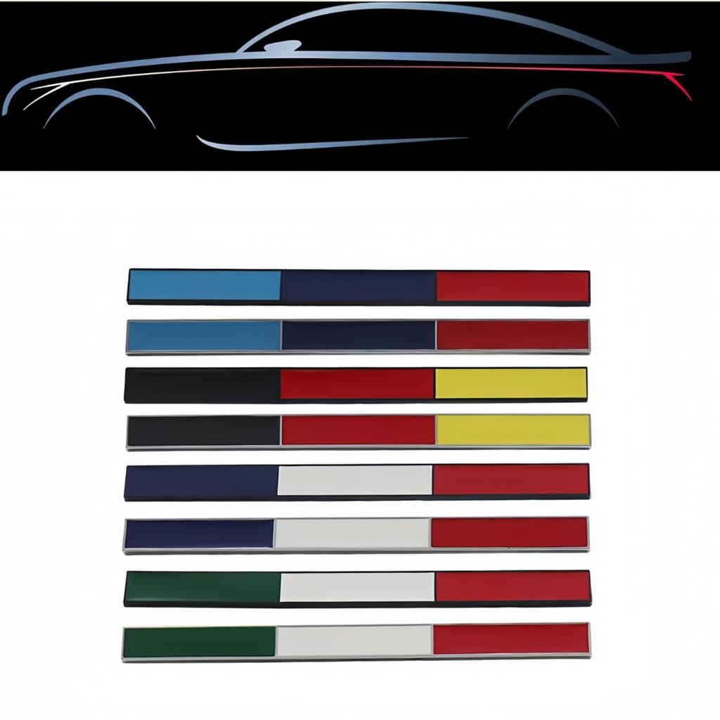 3D Metal Germany France Italy Sweden Tricolor Flag Badge Sticker Side Fender Rear Trunk Emblem Decal