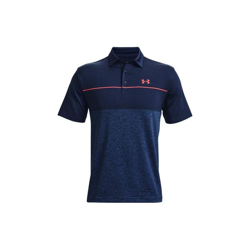 Under Armour Рубашка поло для гольфа с логотипом бренда Color Block, мужская рубашка поло, темно-синяя 1327037-473