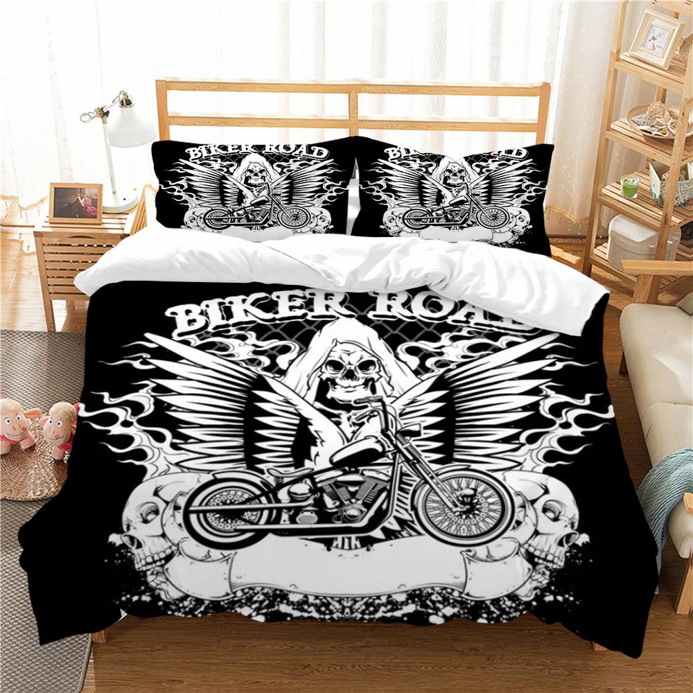 Покрывало на кровать с принтом 3D-черепов, комплект пододеяльников, комплект постельного белья для мальчиков и девочек, односпальный размер, высокое качество