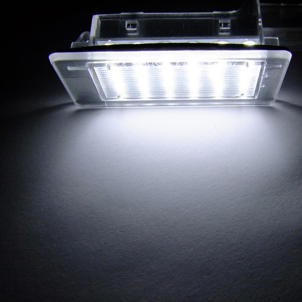 2x LED License Number Plate Light for Renault Captur Clio 3 Clio 4 Espace 4 Fluence Laguna 3 Canbus Error Free Waterproof White