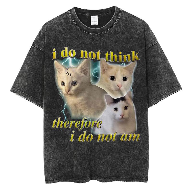 Wash I Survived Todays Tummy Ache Funny Cat Meme T Shirt Men Women Personality Fashion Tshirt Cotton Casual Oversized T Shirts