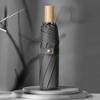Three Fold Wooden Handle Black Gum Un Umbrella  Sun Protection Uv Protection Ms. Small Fresh Folding Umbrella
