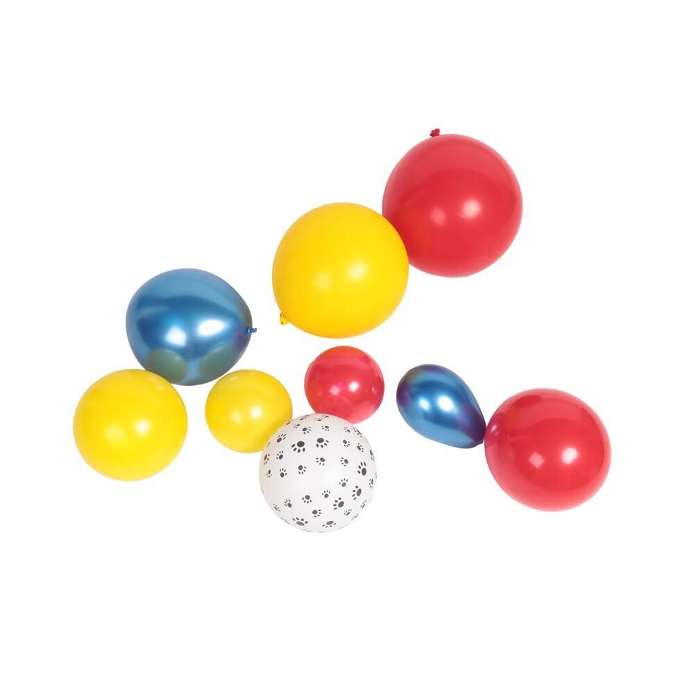 Dog Paws Print Balloon Garland Set Red Yellow Metallic Latex Balloon for Party