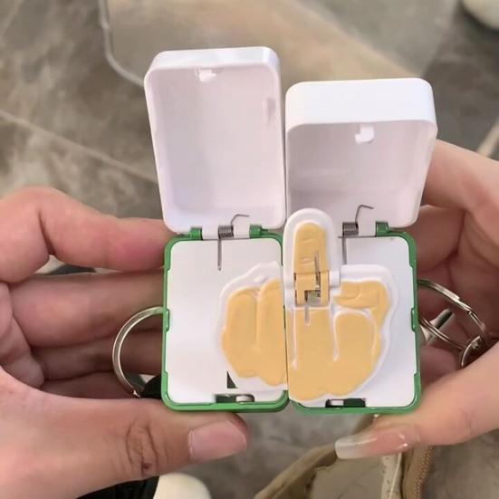 1 пара магнитных плиток для маджонга, брелок для ключей на средний палец, забавный интерактивный элемент