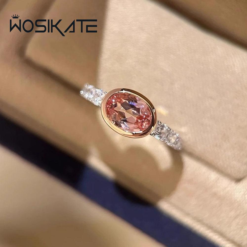 Wosikate Французское Винтажное Кольцо Папарача для Женщин Модные Украшения Изысканное Легкая Роскошь Позолоченное Кольцо на Палец с Каменем
