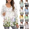 Ladies Casual Full Zip Hoodie Floral Print Loose Long Sleeve Jacket With Pockets Coat