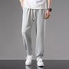 Летние мужские спортивные штаны, корейская мода, спортивная одежда, широкие прямые спортивные штаны со шнурком, повседневные свободные брюки из хлопка