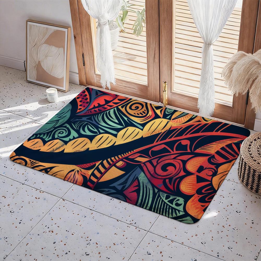 Art A Tattoo Floor Mat Eco Flannel Doormat Non Slip Odorless Indoor Floor Rug Soft Short Plush Home Mat