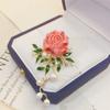 Pink Peony Flower Pearls Brooches For Women Clothing Coat Jewelry Accessories Gifts