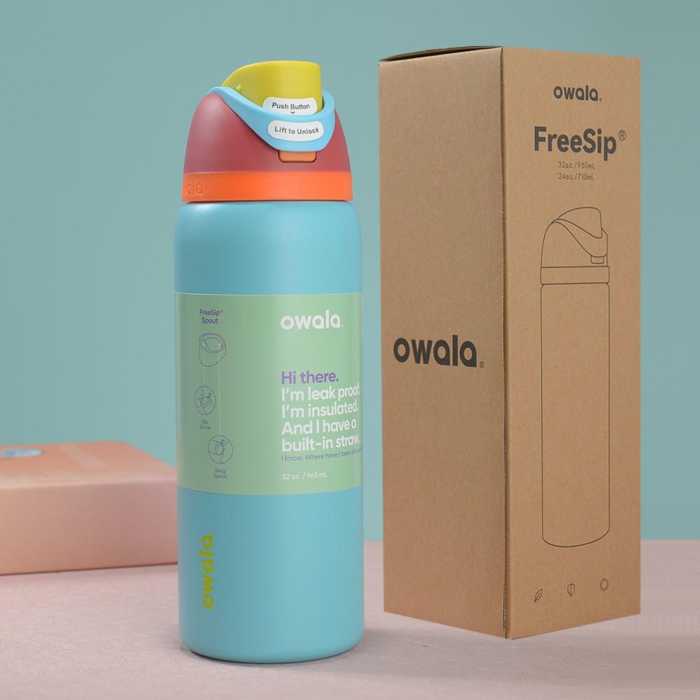 Спортивная бутылка Owala из нержавеющей стали с вакуумной изоляцией, ручкой и трубочкой - 32 унции / 24 унции