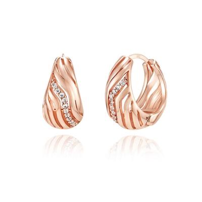 Серьги-камешки 14K с кубическим цирконием от ELLE Jewelry (Золотая булавка) ELGPEE465