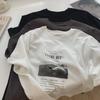 Women's Summer 2024 Korean Style Loose Letter Print T-Shirt