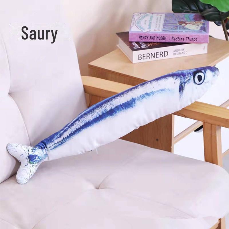 Плюшевая игрушка-рыба из кошачьей мяты: Подушка для саморазвлечения, устойчивая к царапинам и износу, для кошек