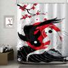 Japanese Style Koi Cherry Blossom Pattern Bathroom Shower Curtain Bathroom Partition Curtain Light Opaque Waterproof