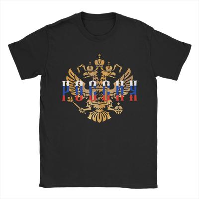 Русский Герб 100% Хлопок Футболка Для Мужчин Лето Герб России Классические Футболки Футболки С Круглым Вырезом Оверсайз Дешевая Одежда