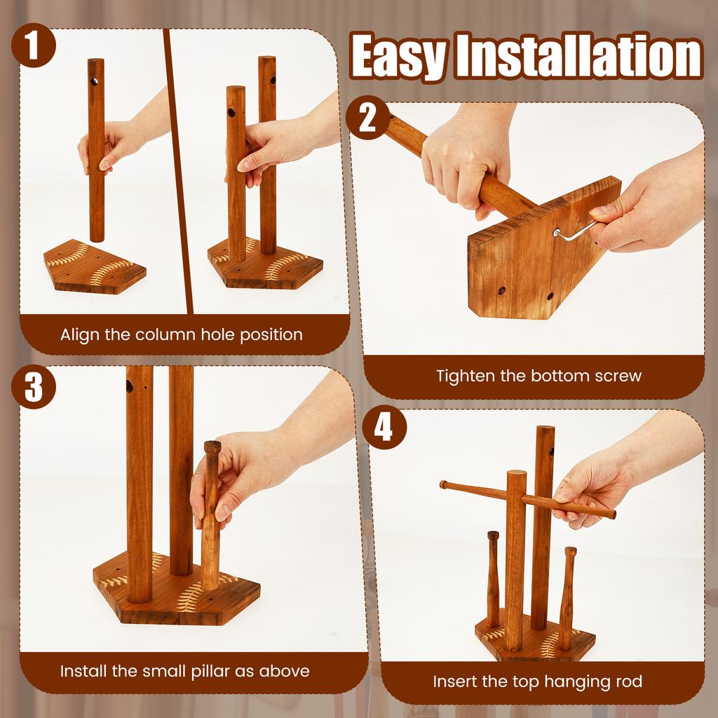 Держатель для колец с бейсбольной тематикой, 2-слойный деревянный органайзер для демонстрации ожерелий с подвесками в виде софтбола, подставка для чемпионских колец