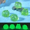 Micro Landscape Creative Luminous Frog Car Mounted Resin DIY Craft Decoration Small Ornaments